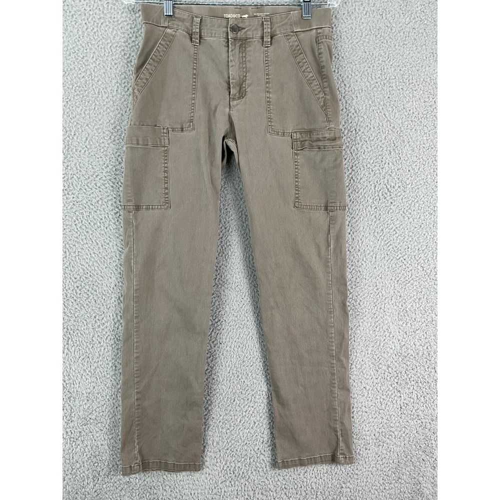Toad&Co Cargo Pants Womens 4 Brown Organic Cotton Stretch Utility Gorpcore